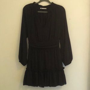 Zara ruched waist black mini dress M